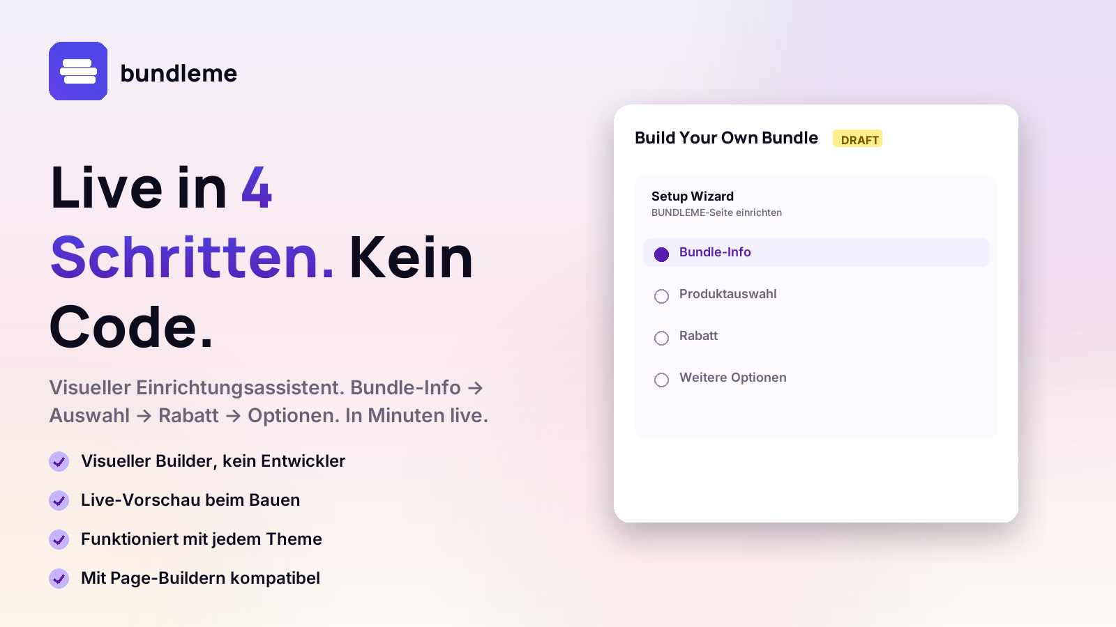 Live in 4 steps. No code.