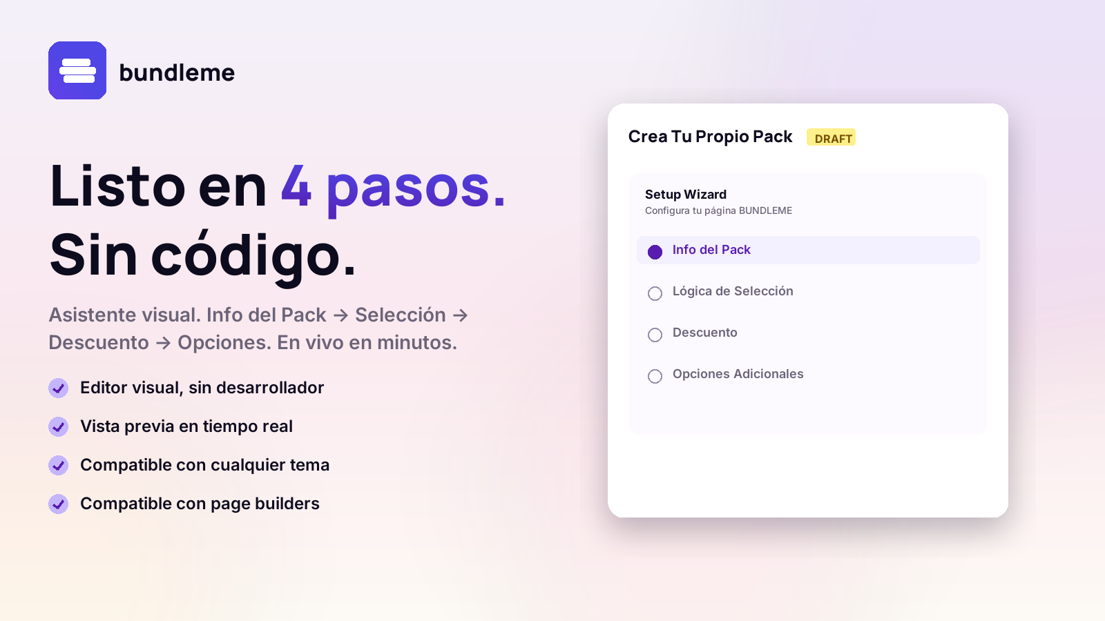 Live in 4 steps. No code.