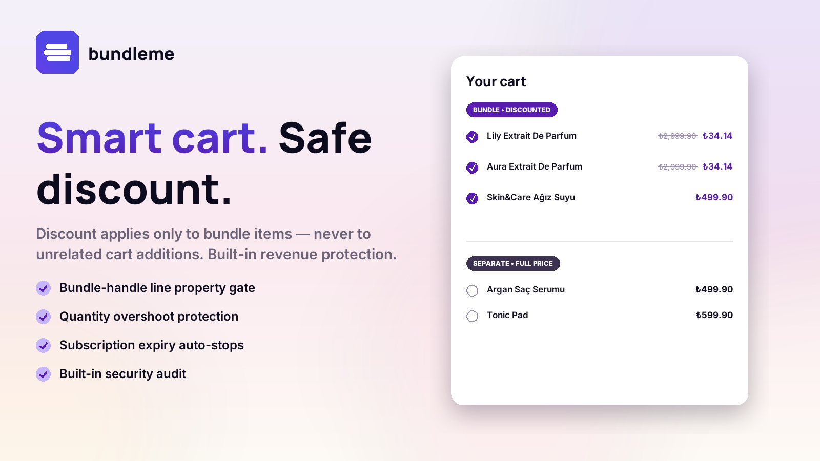 Smart cart. Safe discount.